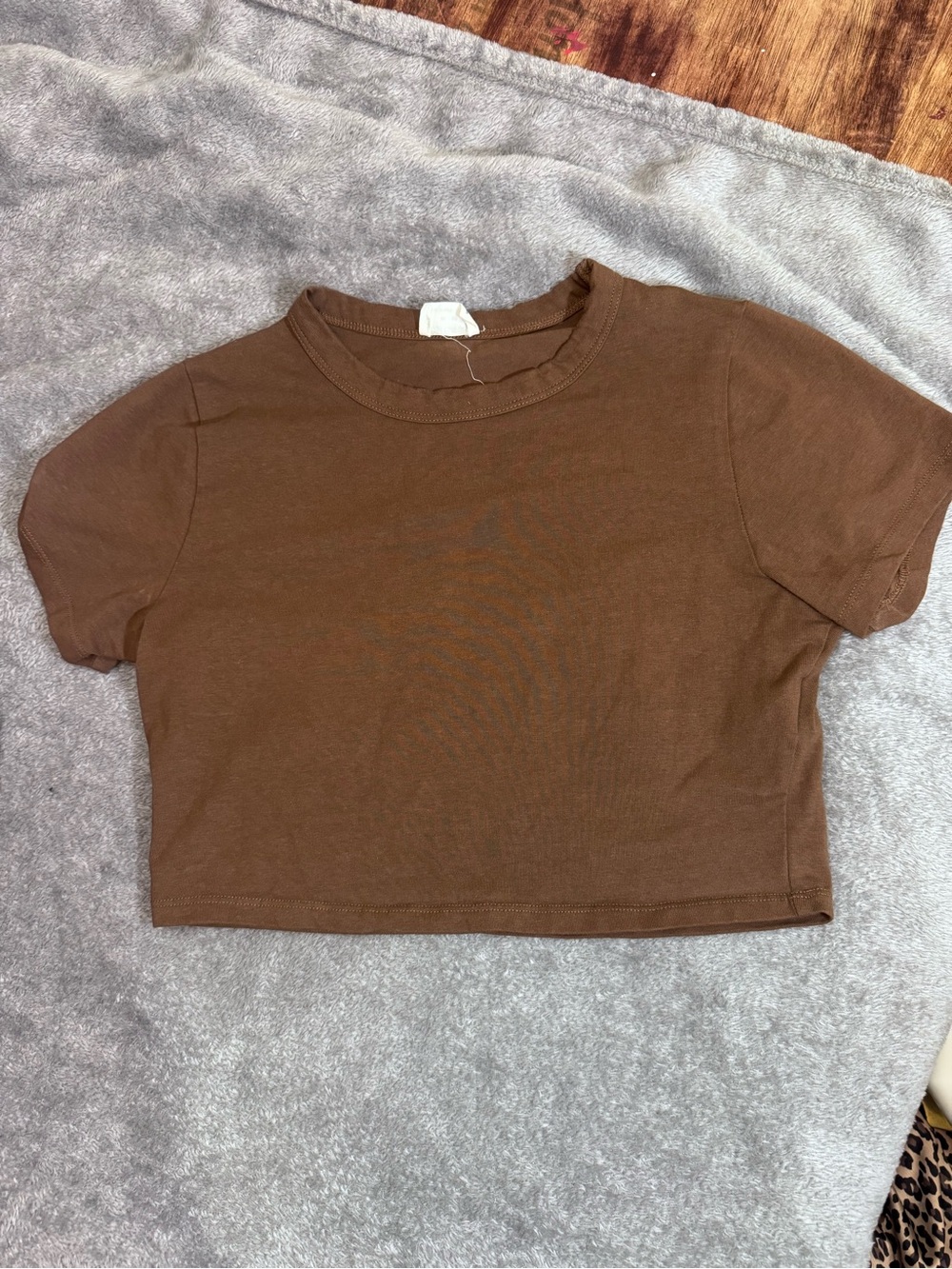 Cotton On Chocolate Brown Cropped Crew Tee